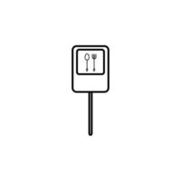 road sign restaurant vector icon illustration