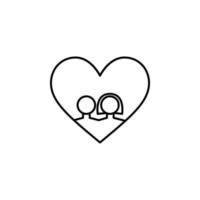 couple in love heart vector icon illustration