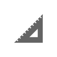 Ruler, tool, triangle vector icon illustration