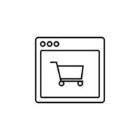 browser shopping webpage vector icon illustration