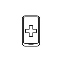 mobile phone doctor line vector icon illustration