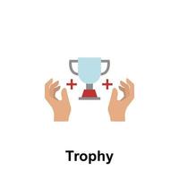 Trophy color vector icon