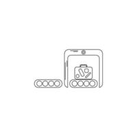 baggage inspection vector icon illustration