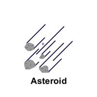 Space, asteroid color vector icon illustration