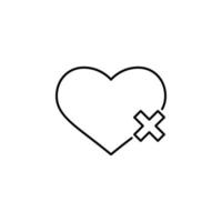 no heart vector icon illustration