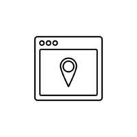 browser location webpage vector icon illustration