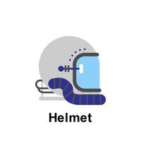 Space, helmet color vector icon illustration