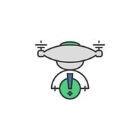 Drone camera colored vector icon