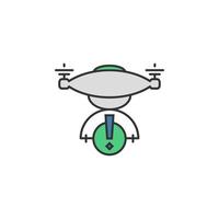 Drone camera colored vector icon