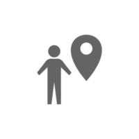 Check in, geolocation, person vector icon illustration