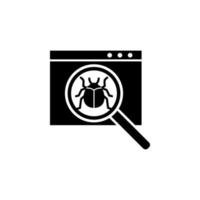 Web development, bug search vector icon illustration