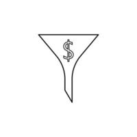 dollar filter line vector icon illustration