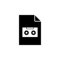 cassette on document vector icon illustration