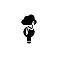 a storm cloud and a light bulb vector icon illustration