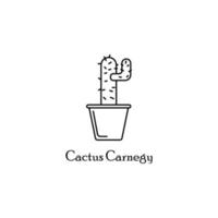 cactus carnegy in pot vector icon illustration