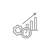 Statistics, time management vector icon illustration