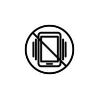 prohibition of vibration vector icon illustration