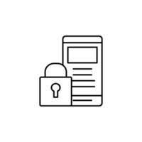 Phone lock private vector icon illustration