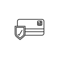 bank card protection vector icon illustration