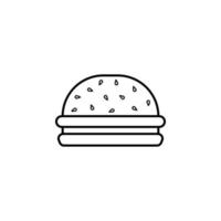 hamburguesa concepto línea vector icono ilustración