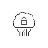 Cloud, network, blocked vector icon illustration