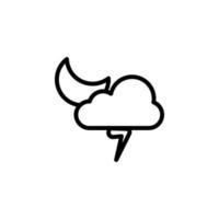 cloudy moon storm sign vector icon illustration