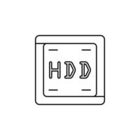 hard disc line vector icon illustration