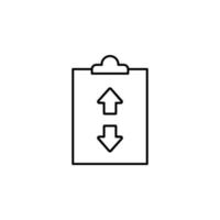 clipboard, file, arrow vector icon illustration