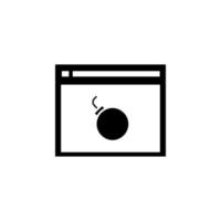 bomb in the browser vector icon illustration