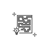 Solution bulb labyrinth vector icon illustration