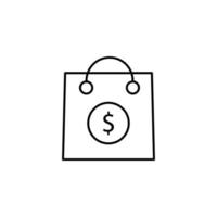 shopping bag, dollar vector icon illustration