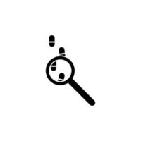 magnifier and traces vector icon illustration