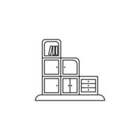 gabinete con puertas vector icono ilustración