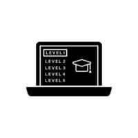 Laptop global program education vector icon illustration