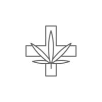 médico, marijuana vector icono ilustración