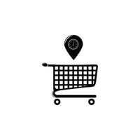 stopwatch on a trolley vector icon illustration