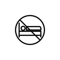 prohibición de dormir vector icono ilustración