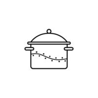 casserole, cooking pot, saucepan vector icon illustration