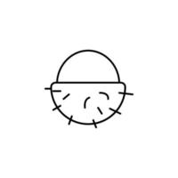 sliced coconut line vector icon illustration