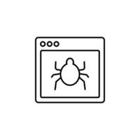 browser virus webpage vector icon illustration