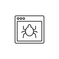 browser virus webpage vector icon illustration