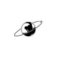 artificial satellite and earth vector icon illustration