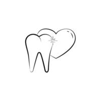 tooth love, tooth vector icon illustration