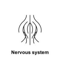 Nervous system, organ vector icon illustration