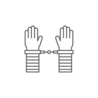 Arrest, hands, police vector icon illustration