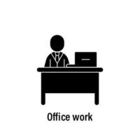 Team work, office work, user, team, laptop vector icon illustration