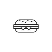 alimento, hamburguesa vector icono ilustración