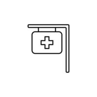 hospital signboard vector icon illustration