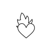 heart of fire vector icon illustration