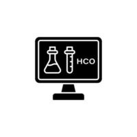 Computer pc chemistry hco vector icon illustration